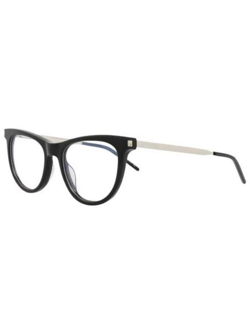 New Saint Laurent Womens Cat Eye Black Silver Transparent Fashion Designer Eyegl